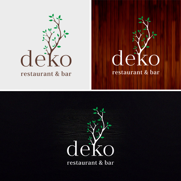 Логотип ресторана DEKO отражает символически «дерево» как синоним Парк-Слоуп