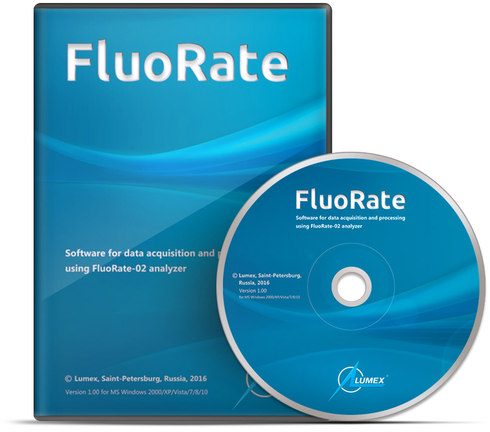 Обложка DVD-бокса для программного продукта FluoRate по заказу российской компании «Люмэкс»