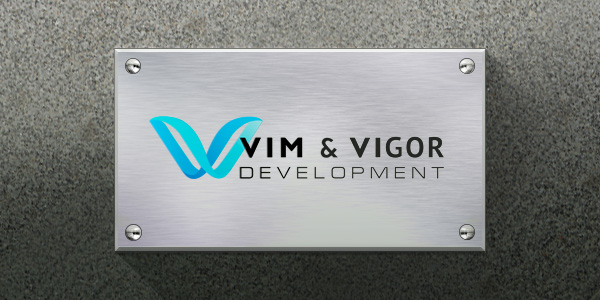 Процесс разработки логотипа компании Vim & Vigor Development велся исключительно по Whats App, что позволило без отрыва от обычного рабочего процесса создавать концепции логотипа для выбора