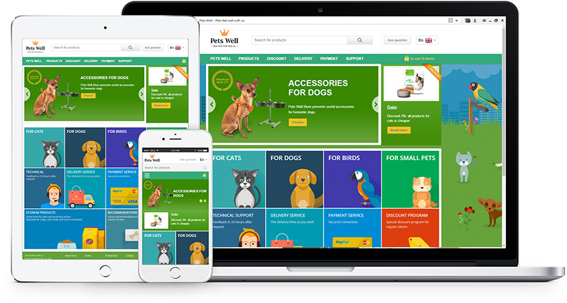 Разработка интернет-магазина Pets Well по продаже товаров для животных