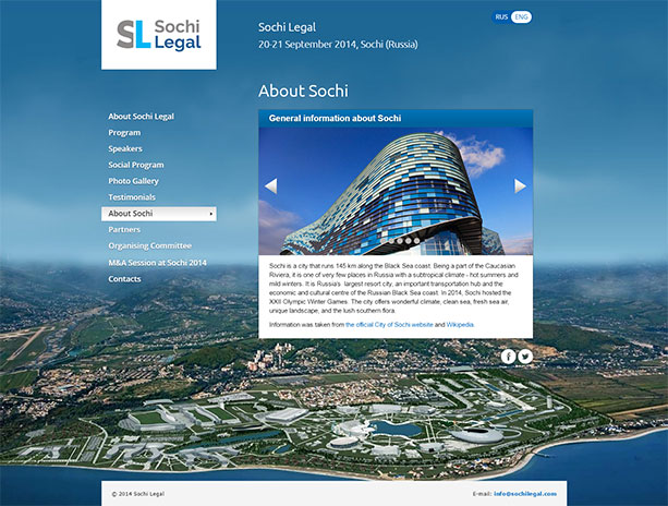 Пример разработки корпоративного сайта Sochi Legal