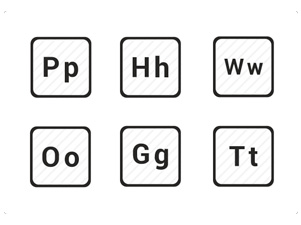 Icon set Latin alphabet for UI & ATM