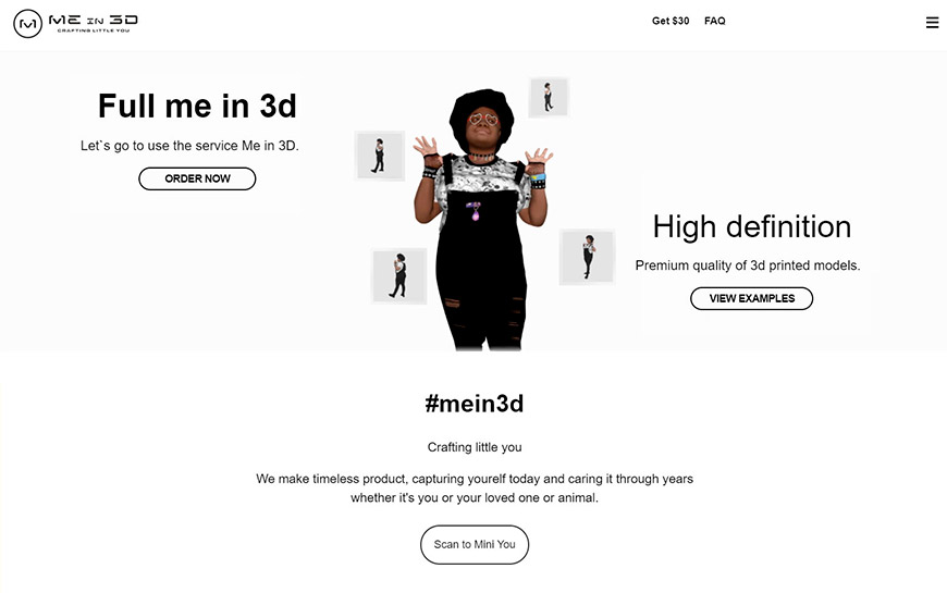 Адаптивный дизайн сервиса Me in 3D для печати реалистичных моделей