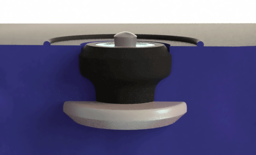 3D визуализация ремонтного шипа в разрезе шины Michelin X-Ice